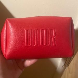 Red Dior beaute mini makeup bag